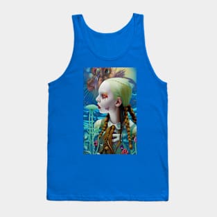 Creepy Cute Surreal Blonde Girl Tank Top